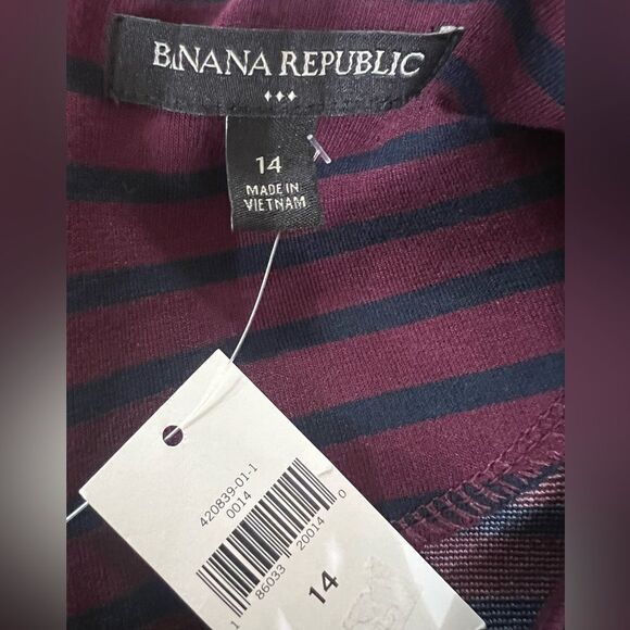 Banana Republic Factory striped dress career wear office preppy modest size 14 - Picture 4 of 5